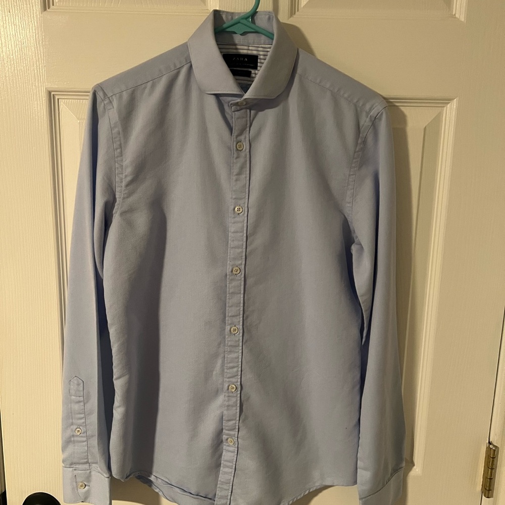 Zara Blue Casual Button Down Shirt